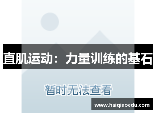 直肌运动:力量训练的基石 直肌运动:力量训练的基石
